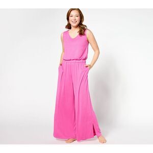 Maya J Women's Petite Jumpsuits 1XP Dreamy Jersey Wide-Leg Pink A630331